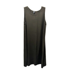 Eileen Fisher Woman Tank Dress Sz 3X Maxi Sheath Casual Henley Viscose Blend